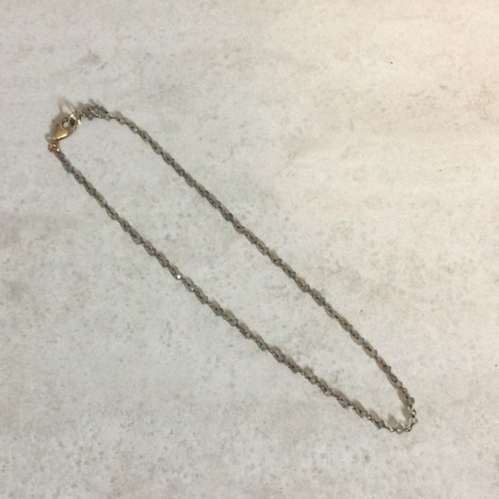 7.5” gray crystal bead necklace